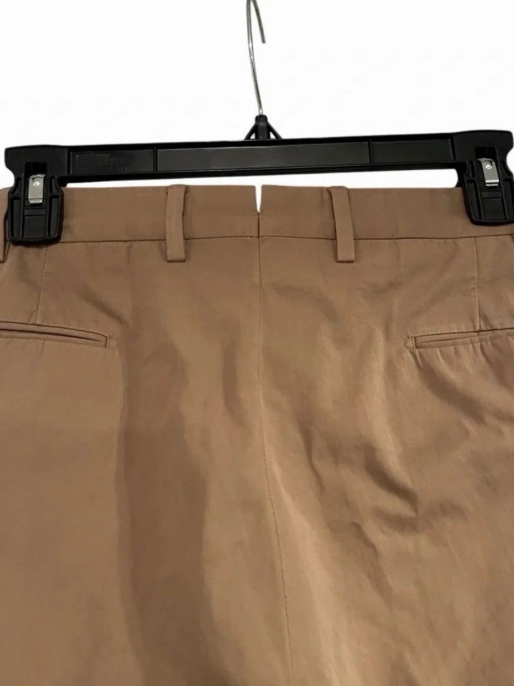 INCOTEX Solid Khaki Brown 100% Cotton Mens Luxury Flat Front Pants Trousers - 38 - Picture 5 of 11